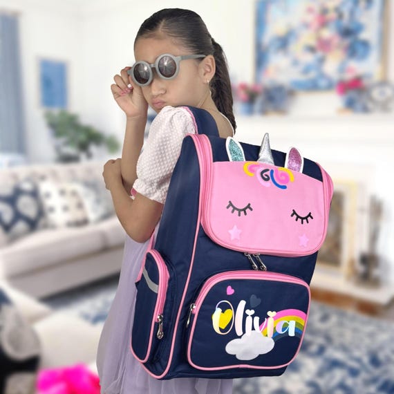 Personalized Unicorn Backpack | Custom Backpack | Monogrammed Backpack | Elementary School Backpack | Gift for Girls | Back to School