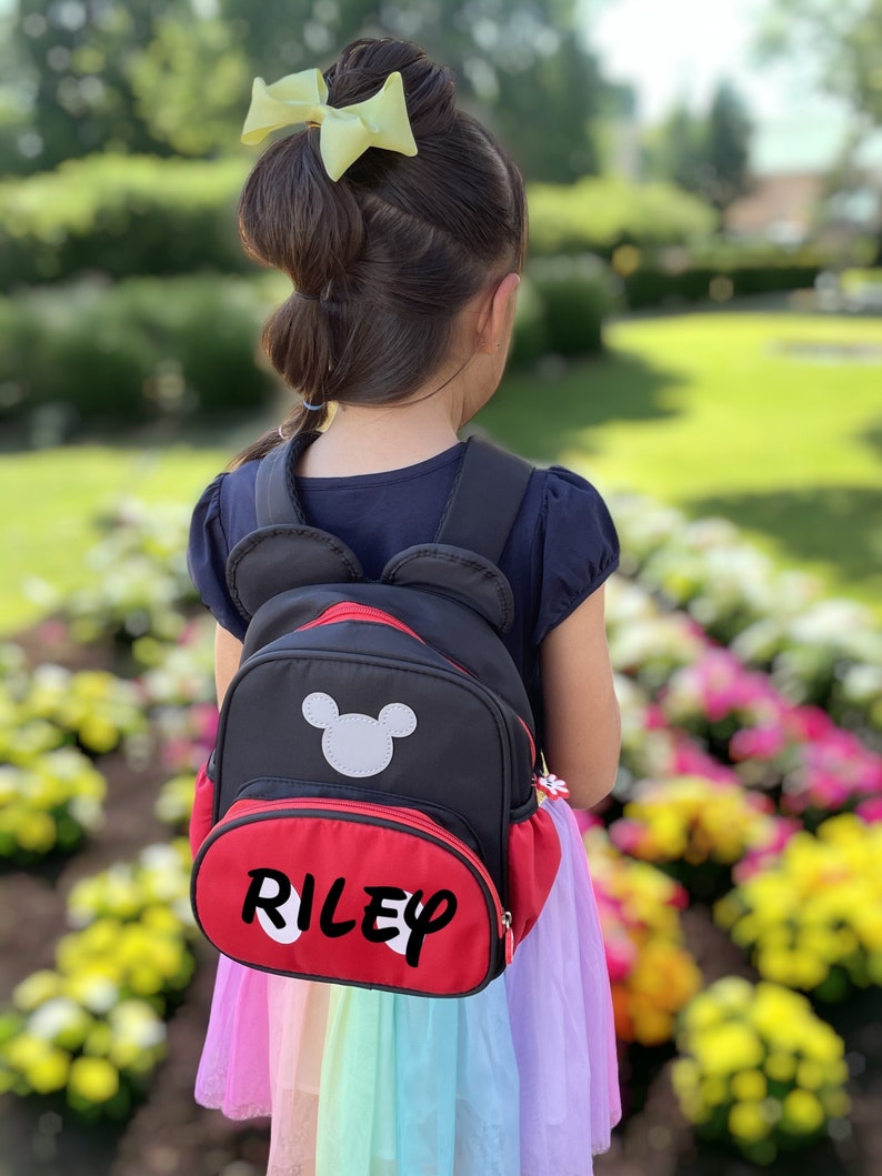 Personalized Mickey & Minnie Backpack Perfect for Disney Trip Family Disney Vacation Name on Backpack Custom Disney Bag image 2