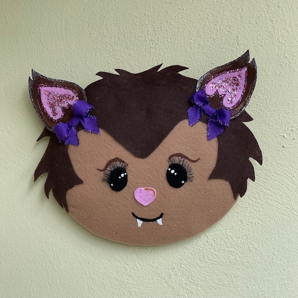 TAKING ORDERS NOW! This adorable  Girl Werewolf, Halloween decoration and wreath attachment.