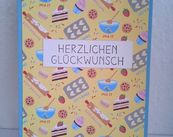 Grußkarte, Herzlichen Glückwunsch, Karte, Geburtstag, Geburtstagskarte, Geburtstagskind