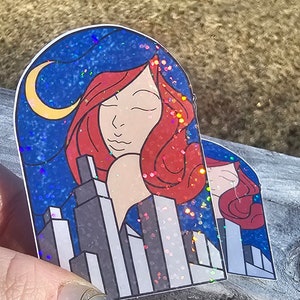 Crescent City Bryce Quinlan Holographic Sticker | Sarah J Maas | Handmade Die cut Decal | Bookshelf decor | Kindle sticker