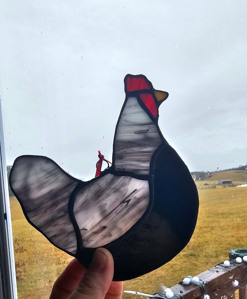 Stained Glass Chicken Hen Suncatcher Ornament Chicken Lover Gift Etsy UK