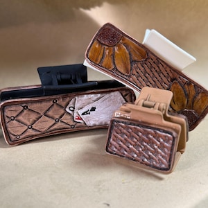 Hand Tooled Genuine Leather Claw Clip | Western | Mini Claw Clip | Hair accessories