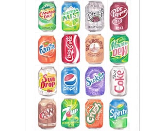 Soda Cans Classic - Logo Art Painting Wall Poster