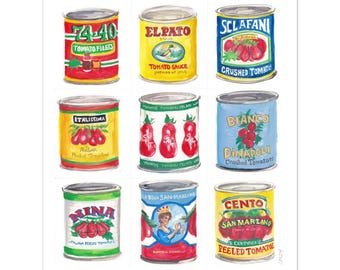 Tomato Cans - Logo Painting Poster Kitchen Wall Art Print