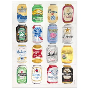 Bierblikjes illustratie schilderij afdrukken Art Bar brouwerij Wall Decor Poster