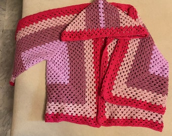 Handmade crochet granny cardigan jacket