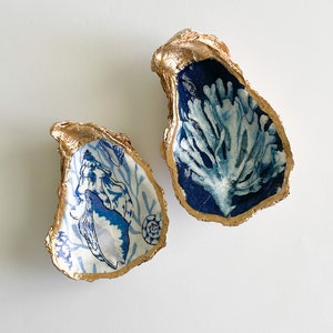 Oyster Shell Ring Dish, Trinket Dish, Jewelry Tray, Coastal Decor, Beach Wedding, Bridesmaid Gift, Hostess Gift, Wedding Ring Holder