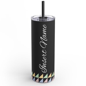 Personalized Geometric Skinny Tumbler: 20oz Stainless Steel Travel Mug