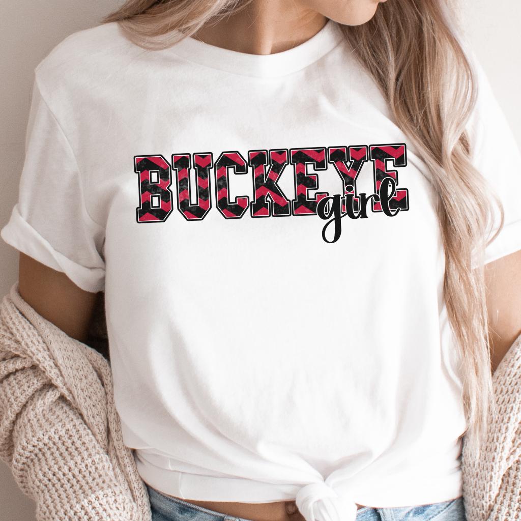 Buckeye Girl Shirt, Ohio State Tshirt, OSU, Girly Buckeyes Tee, College Football Wear for Women