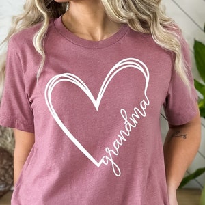 Personalized Grandma Heart Shirt: Custom Grandparent Gift
