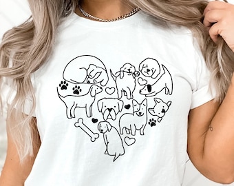 Dog Heart Paw Print Shirt - Dog Lover Tee