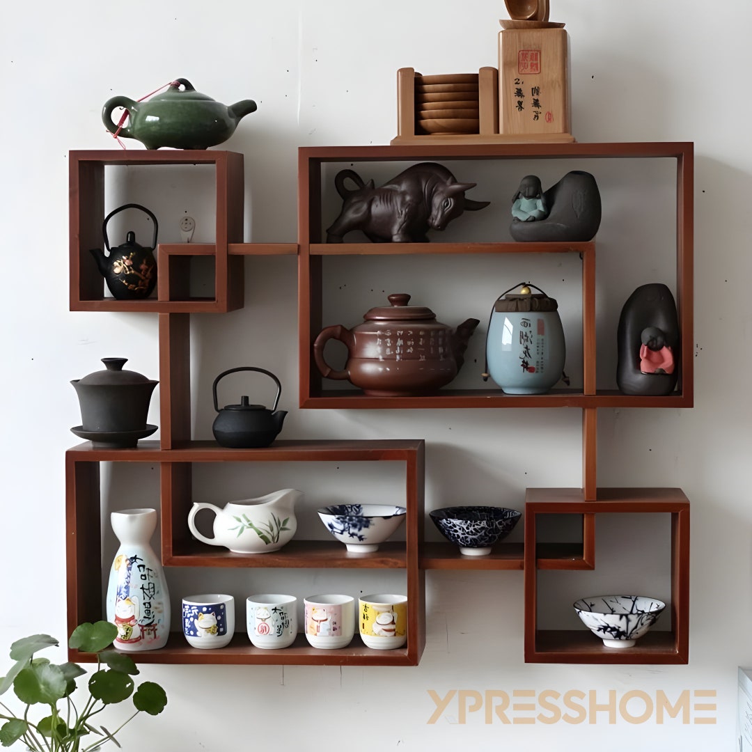 Solid Wood Rectangular Display Shelf 22.6x 18.9 Square Floating Wall