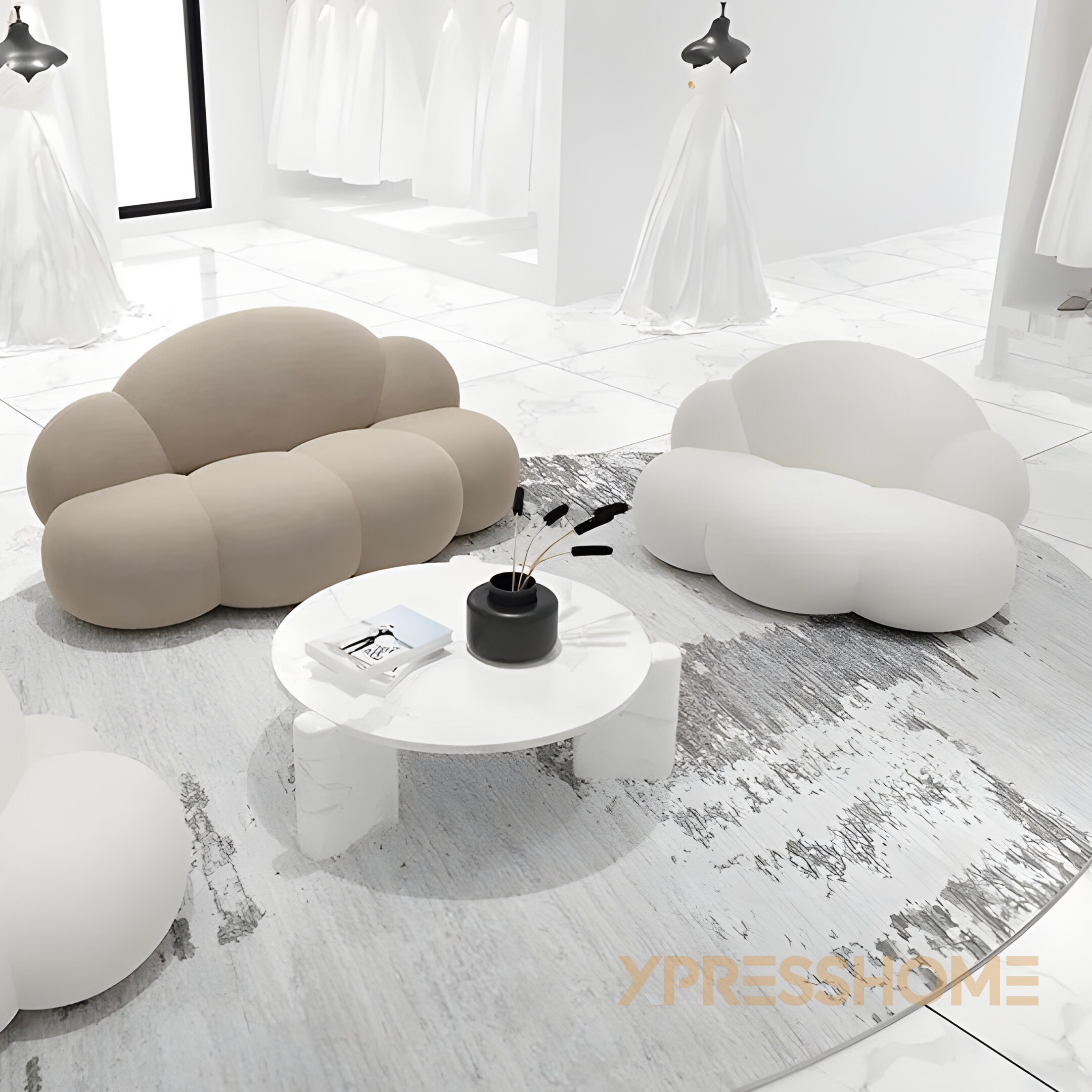 Minimalist Cloud Loveseat Couch 2 Seat Fashion Couch Foam Upholstered