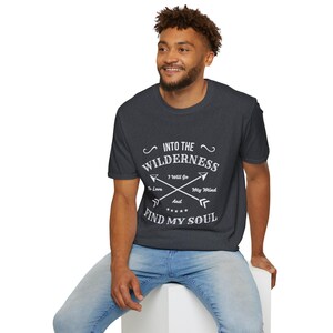 Nature Lover&#39;s Into the Wilderness T-Shirt, Hiking Graphic Tee, Adventure Shirt, Outdoor Nature Clothing, Mountain Explorer Apparel
