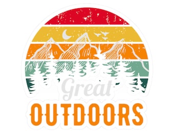 Naklejka Mountain Adventure, naklejka winylowa retro dla miłośników outdooru, prezent na wędrówki, naklejka na laptopa Wilderness, naklejka na butelkę z wodą, miłośnik przyrody