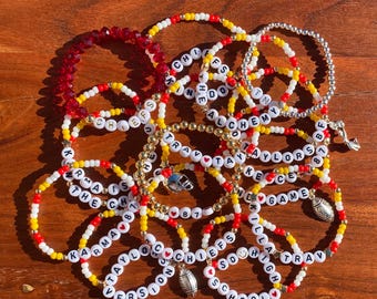 Kansas City Chiefs Friendship Bracelets - Karma Is The Guy On The Chiefs - Go Taylor’s Fiancé - 87 Bracelet - TNT Bracelet