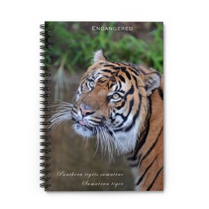 Endangered Tiger Notebook 6&quot; x 8&quot; USFWS Wildlife Spiral Bound