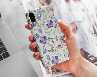 Light Purple Floral Phone Case, Floral Phone Case, Summer Floral Phone Case, Mama Phone Case 15 Pro,  iPhone 14 Pro Case,  Birthday  Case