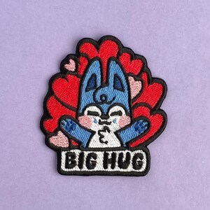 Big Hug Embroidered Iron On Patches. Skzoo Wolf Chan Iron & Sew On Patch. Stray Kids Embroidery Accessories. Cute Kpop Merch. Gift For STAYs