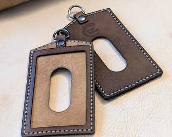 Leather ID Card Holder - Badge Holder