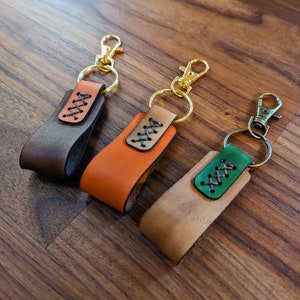 Leather Loop Accent Keychain