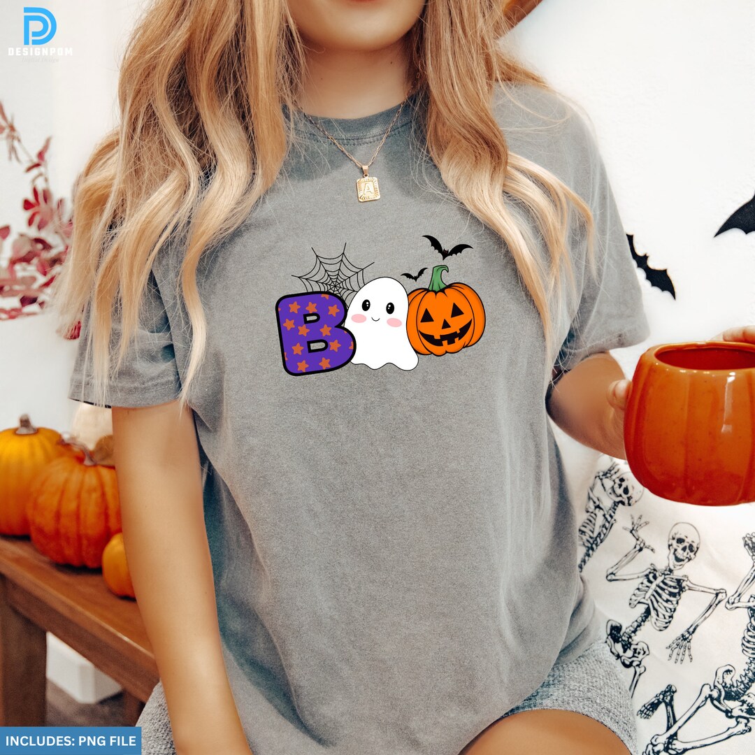 Boo Halloween PNG, Digital Download, Ghost PNG, Ghost, PNG for Shirt