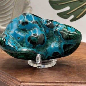 Malacolla Crystal: Chrysocolla Malachite Freeform Stone, DR Congo
