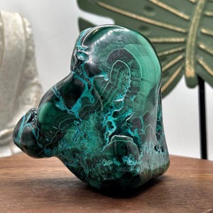 Polished Malacolla Crystal: Chrysocolla and Malachite Freeform