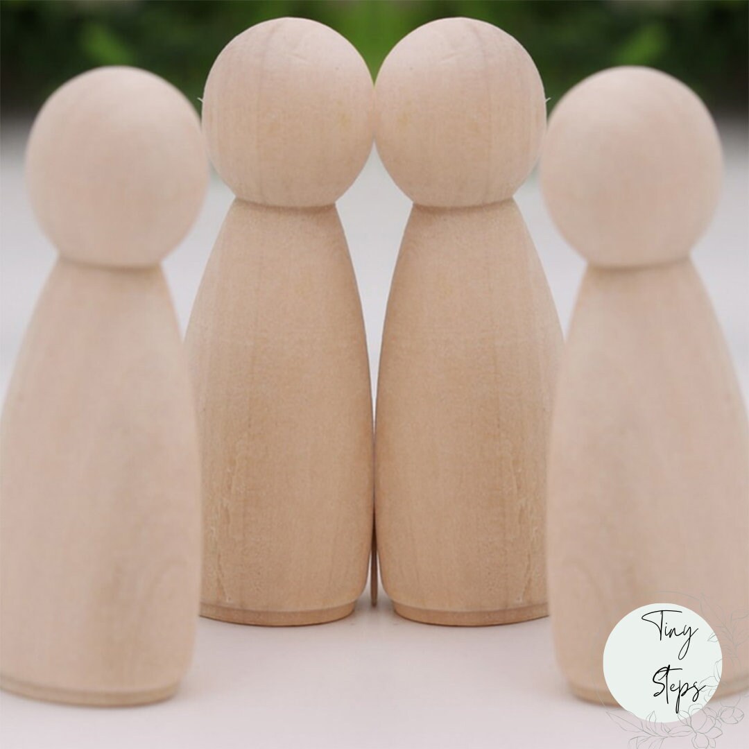 20 Wooden Peg Dolls Unfinished Wooden People Husband & Wife Wooden