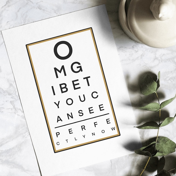 Cheeky & Funny Homemade Eye Operation Card For Get Well Soon With Cataract Surgery And Laser Correction By QuickArt Greetings - EYE TEST