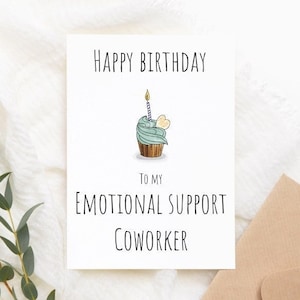 TÉLÉCHARGEMENT NUMÉRIQUE de carte de voeux de bestie de travail, cadeau d'anniversaire de collègue