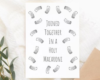 Joined Together In Holy Macaroni, Funny Wedding Card, Newly Weds, Marriage Card, Wedding Card, Marriage Card