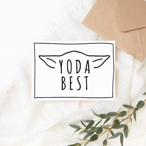 TÉLÉCHARGEMENT NUMÉRIQUE de la meilleure carte de voeux Yo Da - Carte Baby Yoda, carte de joyeux anniversaire, cadeau de carte d'anniversaire mignon pour un ami - cartes de remerciement