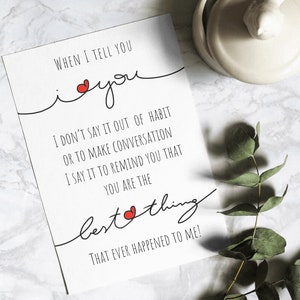 Carte d'anniversaire pour lui, sa petite amie, son petit ami, son mari, sa femme | tu es la meilleure chose qui me soit arrivée TÉLÉCHARGEMENT NUMÉRIQUE