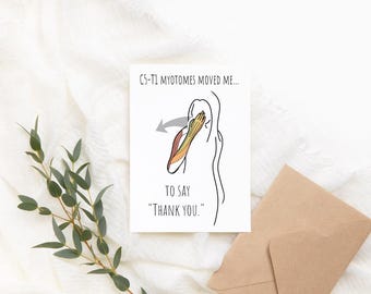 C5-T1 Myotomes Anatomy Thank You Card (Digital Download)