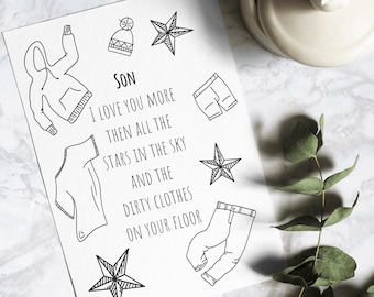 Sons Birthday Card INSTANT DOWNLOAD Printable - Etsy