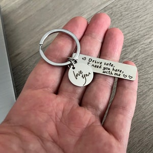 Drive Safe Keychain Personalized Gift for Dad, Engraved Metal Keychain ...