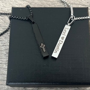 Custom Bar Necklace for Women,4 Sides Personalized Necklace, 3D Bar Necklace, 3d Necklace, Personalize Christmas Gift for Mom