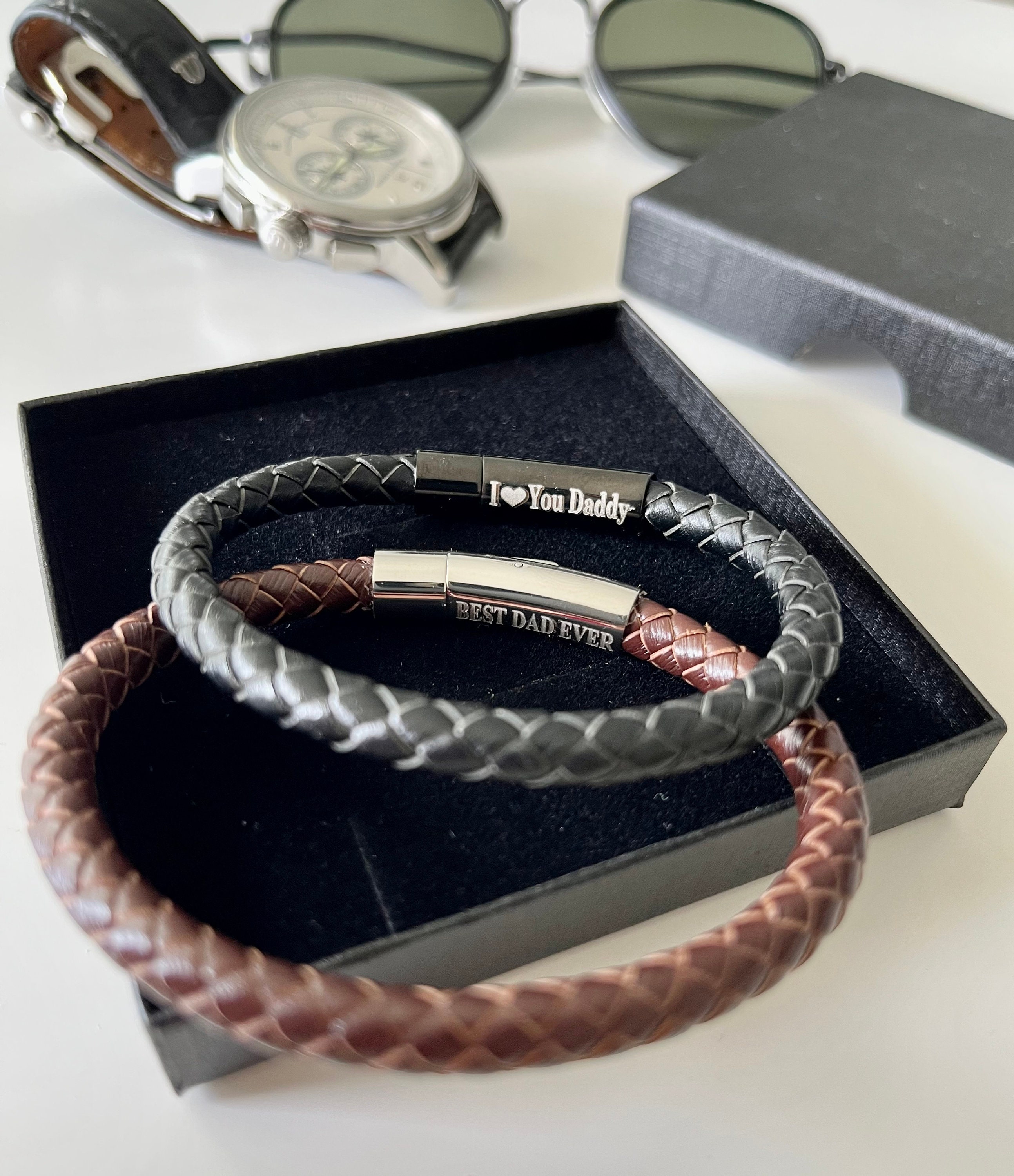Men's Personalised Family Kiss Woven Cord Bracelet | Lisa Angel