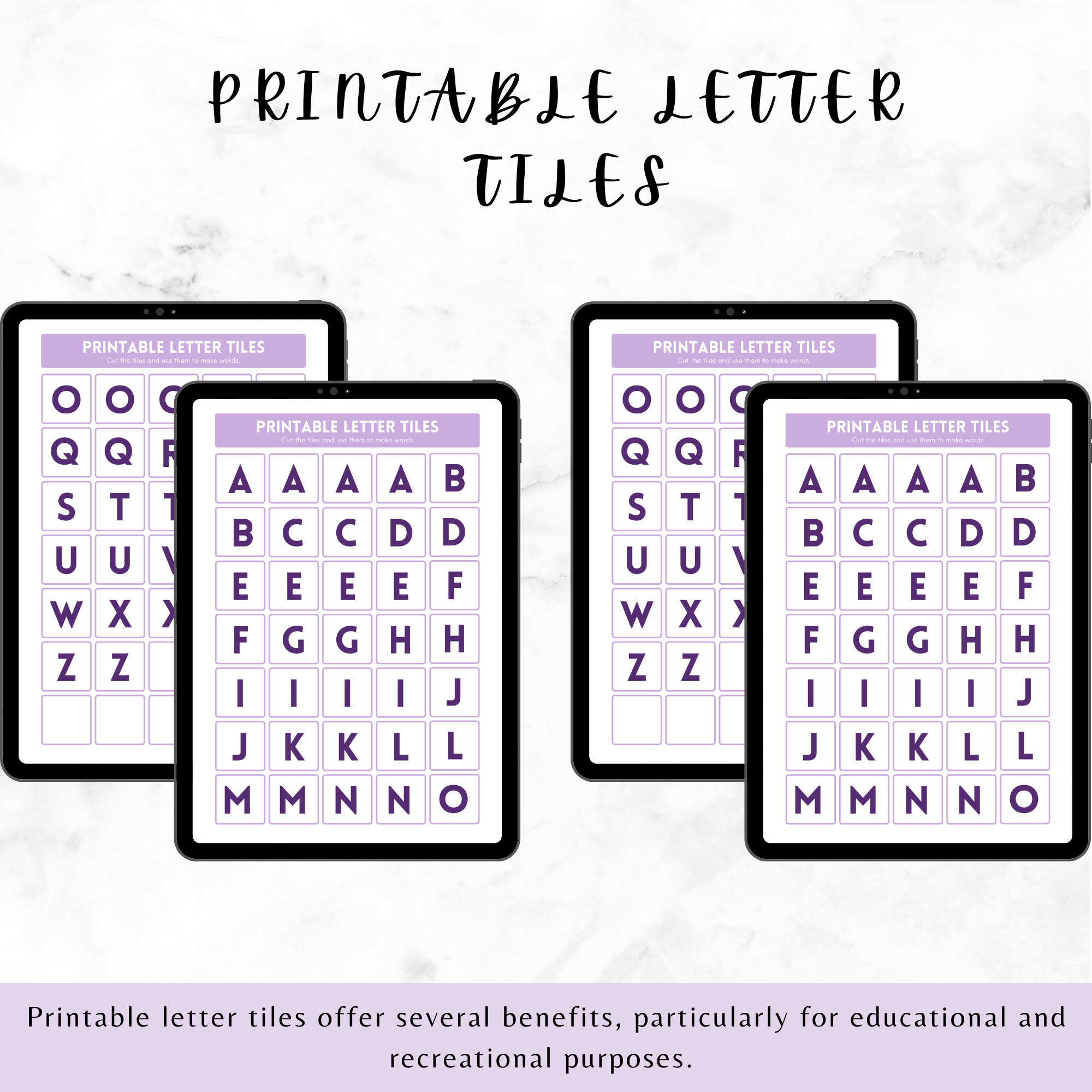 Printable Letter Tiles, Alphabet Tiles for Spelling, Educational Game ...
