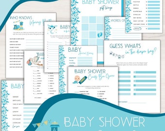 Baby shower games, blue baby shower games, baby boy baby shower, mommy to be, mom to be, baby shower games, blue baby shower, baby shower