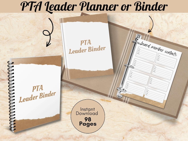 PTA Leader Binder, Pta Leader Planner, Printable PTA Calendar ...