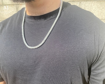 3MM Iced out tennis chain necklace, Fashion Jewelry for men, Cubic Zirconia Diamond Necklace