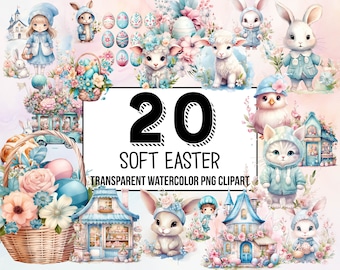 Soft Easter Watercolor Clipart Pack