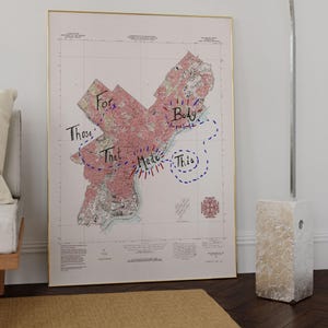 1982 Karte von Philadelphia | Old Philadelphia | Überarbeitet von Saki Savavi | Gegenkartographie Wandkunst | Vintage PA Landkarte