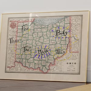 1882 Karte von Ohio | Geo F. Kram | Karte Eisenbahnen und Städte | Überarbeitet von Saki Savavi | Hochwertige Kunstdrucke | "Kunstdruck ""Ohio State"" als hochwertiger Kunstdruck."