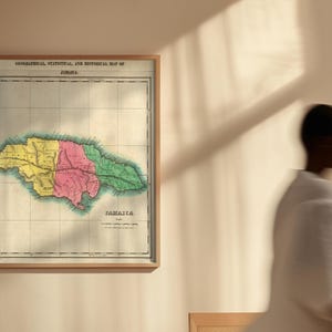 ジャマイカの地理地図 1822 | H.C. Carey & I. Lea | 地図作成ウォールアート | 収集価値のあるアート | アーカイブ地図 | ビンテージ地図