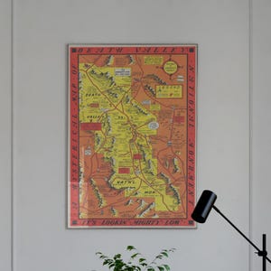 1950 Geïllustreerde kaart van Death Valley | Geïllustreerde kaart | Kaart Nationaal Park | Kleurrijke kaart | Archiefkaarten | Jolly Lindgren | Posters in de klas