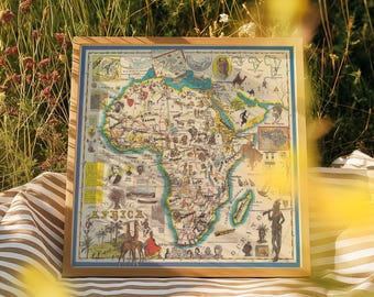 1986 Vintage Pictorial Map of Africa | Andre Pistacchi | Adventure to Africa | Historic Wall Art | Collectible Classroom Poster | Africa Map